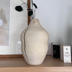 Beautiful Handmade Turned Wood Object / Decorative Vase - New